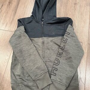 Hurley Charcoal and Dark Gray Zip-Up Hoodie
